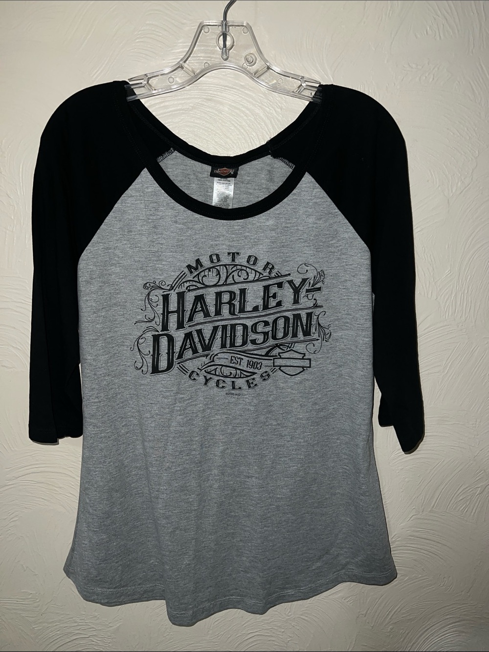 Harley-Davidson Black & Gray Women's Raglan Logo Shirt